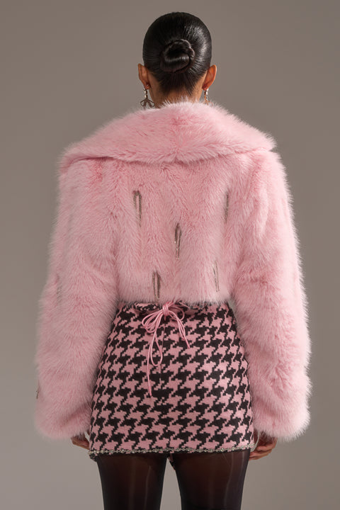 SWEET TALK EMBELLISHED FAUX FUR