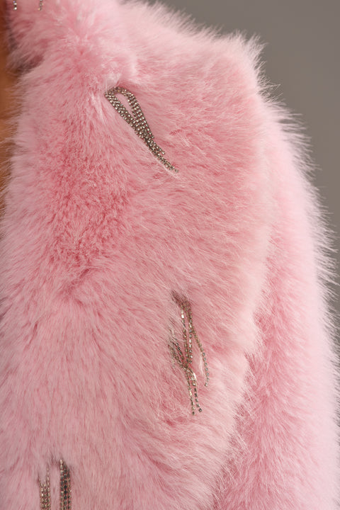 SWEET TALK EMBELLISHED FAUX FUR
