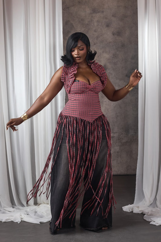 Head-Turning Plaid Ruffle Crop Top