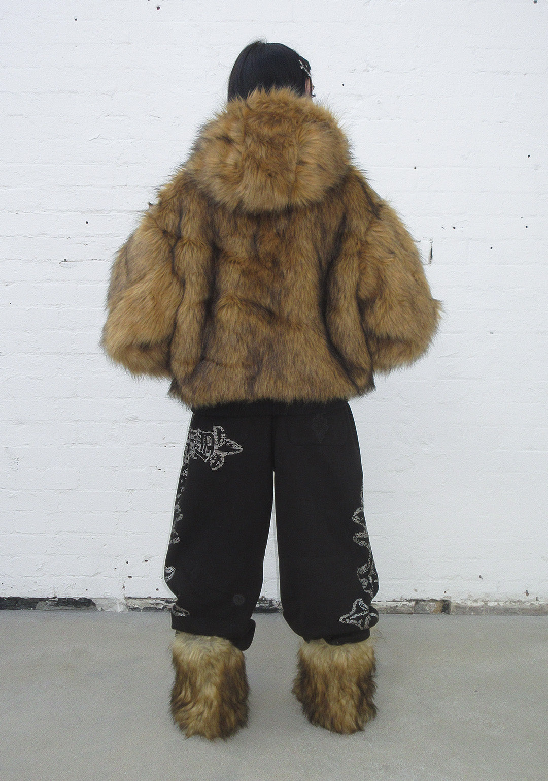 FAUX FUR REVERSIBLE BOMBER JACKET CAMO AND NATURAL