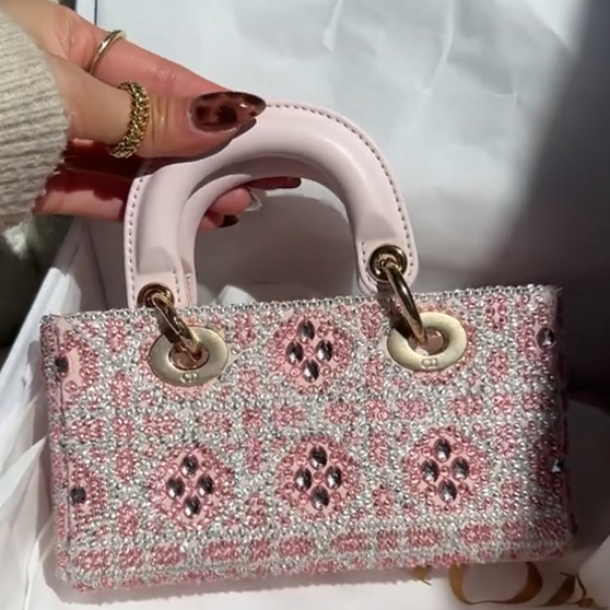 Crystal-Paved Mini Top-Handle Party Bag