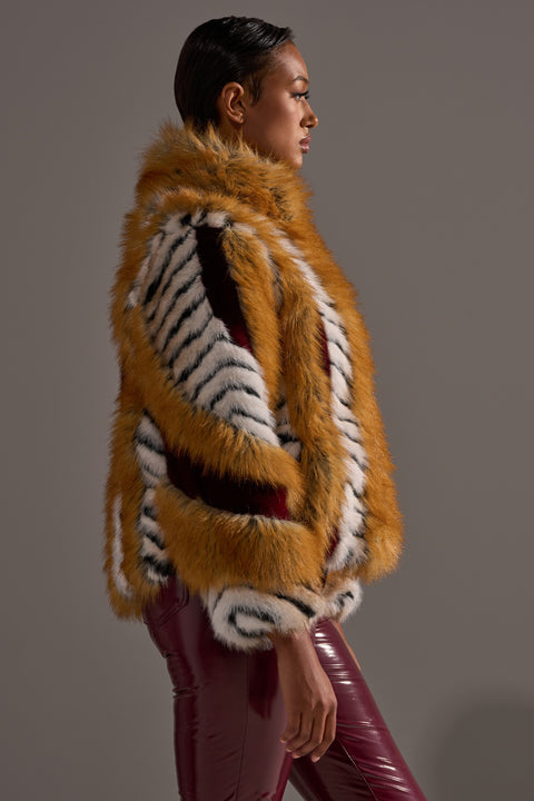 OLYMPIA PANELED FAUX FUR