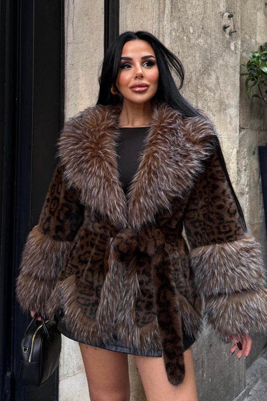 Teos Imported Fur Leopard Pattern